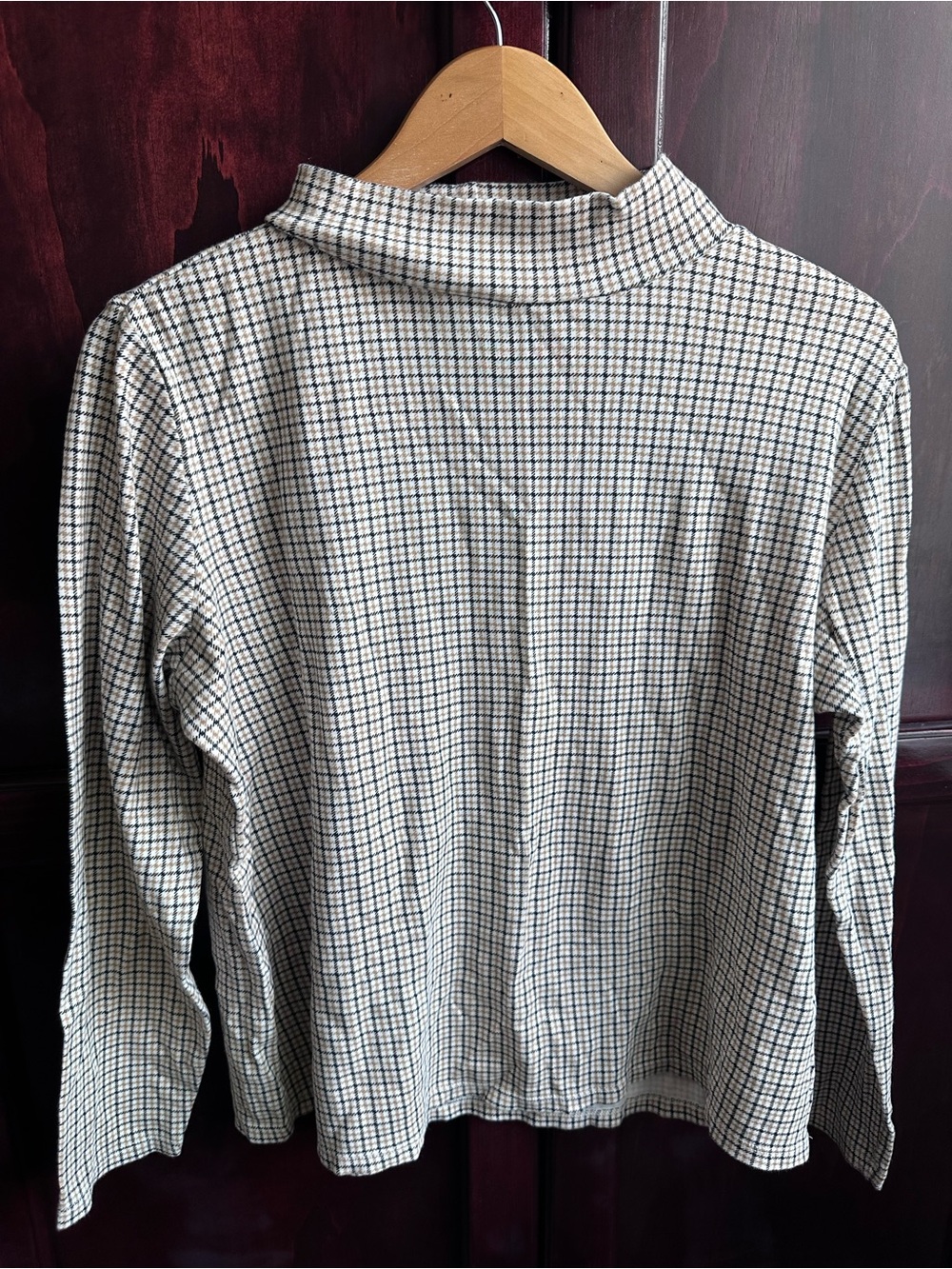 croft & barrow Houndstooth Cotton Pullover long sleeve